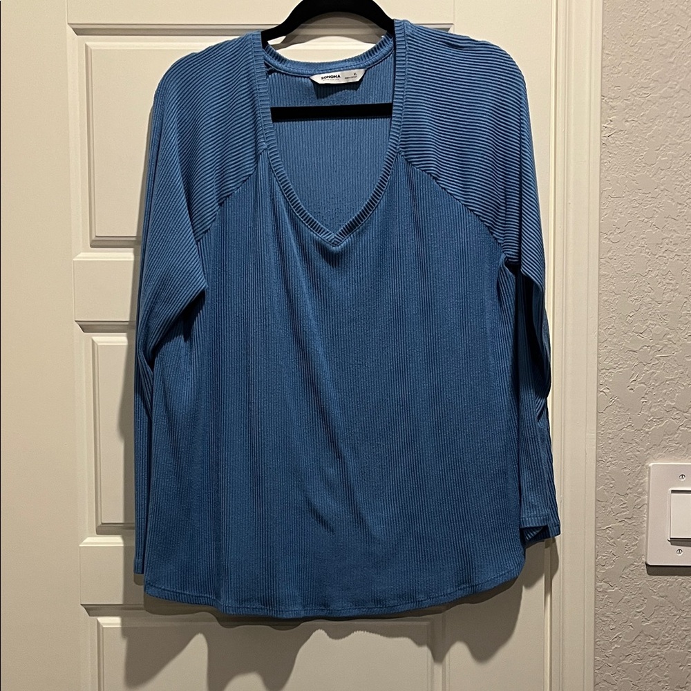Sonoma Long Sleeve Blue Top